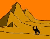 Dibuix Paisatge amb piràmides pintat per hannah