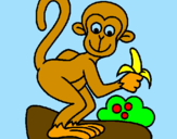 Dibuix Mono pintat per ESTHER  ORÓ