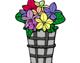 Dibuix Cistell amb flors 3 pintat per jose irene