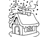 Dibuix Casa en la neu  pintat per maria