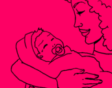 Dibuix Mare amb la seva nadó II pintat per ALTEA