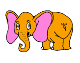 Dibuix Elefant petit pintat per dunia