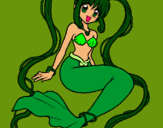 Dibuix Sirena amb perles pintat per luchia rina