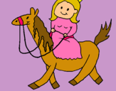 Dibuix Princesa a cavall pintat per pepita