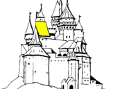 Dibuix Castell medieval pintat per guim