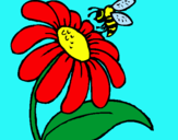 Dibuix Margarida amb abella pintat per julia i helena