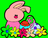 Dibuix Conillet de Pasqua pintat per lina