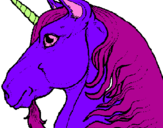 Dibuix Cap d'unicorn pintat per mireia  ferrer  puig