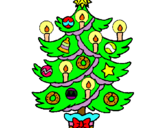 Dibuix Arbre de Nadal amb espelmes pintat per ORIOL