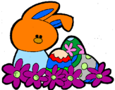 Dibuix Conillet de Pasqua pintat per genis