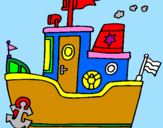 Dibuix Vaixell amb ancora  pintat per NIL