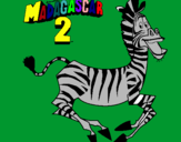 Dibuix Madagascar 2 Marty pintat per roger
