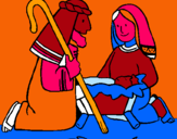 Dibuix Adoren al nen Jesús  pintat per JOAQUIN