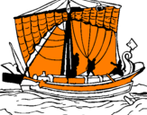 Dibuix Vaixell romà  pintat per AXEL