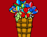 Dibuix Cistell amb flors 3 pintat per jxñ