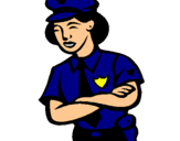Dibuix Policia dona pintat per FRAN
