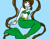 Dibuix Sirena amb perles pintat per txell