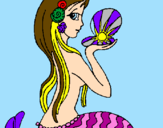 Dibuix Sirena i perla pintat per TOTTY