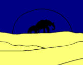 Dibuix Elefant en l'alba pintat per mastodon spore