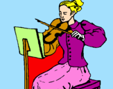 Dibuix Dama violinista pintat per aline
