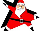 Dibuix Pare Noel en forma d'estrella  pintat per FULL BGM