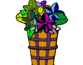 Dibuix Cistell amb flors 3 pintat per nuri capdevila