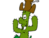 Dibuix Cactus amb barret  pintat per GALA