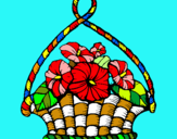 Dibuix Cistell amb flors pintat per NOOR