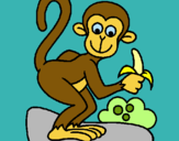 Dibuix Mono pintat per jose i mama