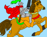 Dibuix Cavaller a cavall pintat per quim  ginestet