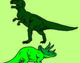 Dibuix Triceratops i tiranosaurios rex  pintat per 12345666666678OS