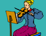 Dibuix Dama violinista pintat per pili