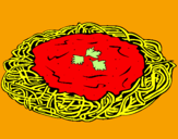 Dibuix Espaguetis amb formatge pintat per pol