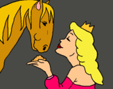 Dibuix Princesa i cavall pintat per pepita