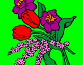 Dibuix Ram de flors pintat per Laia