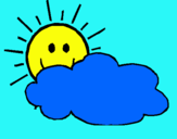 Dibuix Sol i núvol pintat per Daniela