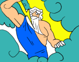 Dibuix Déu Zeus pintat per POL