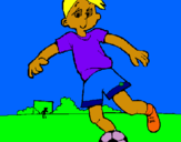 Dibuix Jugar a futbol pintat per marc