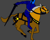 Dibuix Cavaller a cavall IV pintat per mosto