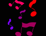 Dibuix Notes en l'escala musical  pintat per clara