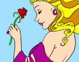 Dibuix Princesa amb una rosa pintat per mónica losada