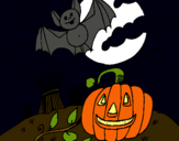 Dibuix Paisatge de Halloween pintat per arcadi