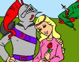 Dibuix Sant Jordi y la princesa pintat per Àngel