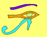 Dibuix Ull Horus pintat per cleo