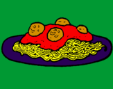 Dibuix Espaguetis amb carn pintat per ARANTXA