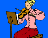 Dibuix Dama violinista pintat per anna