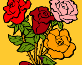 Dibuix Ram de roses pintat per aina