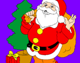 Dibuix Santa Claus i un arbre de nadal  pintat per MARC