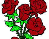 Dibuix Ram de roses pintat per rosa maca