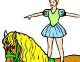 Dibuix Trapezista a sobre de cavall pintat per mariona 